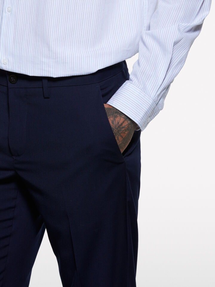 Pantaloni sartoriali blu scuro - pantaloni slim da uomo - Blu Scuro | Sisley image number 4